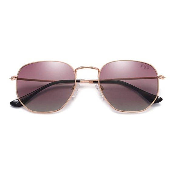 Accessories - Purple Hexagonal Polarized Sunglasses for Men and Women